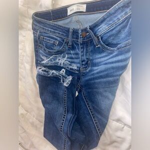 BKE Distressed Straight Jeans- Stella Blue Jeans